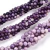 Natural Lepidolite/Purple Mica Stone Beads Strands G-K415-6mm-1