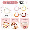 10Pcs 5 Colors Alloy Spring Gate Rings FIND-TA0008-59B-4
