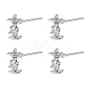 SHEGRACE Apple Brass Micro Pave Clear Cubic Zirconia Stud Earrings XGRQ4N144-715P-1