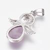 Natural Amethyst Pendants G-G651-A11-3