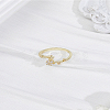 1Pc Alloy Micro Pave Clear Cubic Zirconia Finger Rings for Women RJEW-LP0002-16G-3