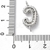 Brass Micro Pave Cubic Zirconia Letter Links KK-I717-04C-P-3