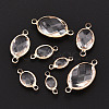 Brass with Glass Links/Connector Charms GLAA-T027-10-2