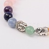 Stretch Buddhist Jewelry Multi-Color Gemstone Chakra Bracelets BJEW-JB01690-04-2