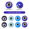 60Pcs 4 Colors Handmade Evil Eye Lampwork Round Beads LAMP-SC0001-81-2