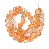 Electroplate Transparent Glass Beads Strands EGLA-N055-01G-2