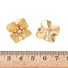 Brass Micro Pave Clear Cubic Zirconia Flower Stud Earrings EJEW-D337-04G-5