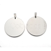 Non-Tarnish 201 Stainless Steel Flat Round Mirror Polished Finish Stamping Blank Tag Pendants STAS-S030-10-1