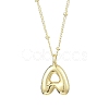 1Pc Initial Letter Brass Pendant Necklaces NJEW-YW0001-24A-1