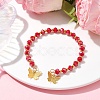 Glass Round Beaded Cuff Bangles BJEW-JB09964-02-2