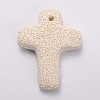 Synthetic Lava Rock Big Cross Big Pendants G-O025-03I-1