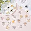 24Pcs 12 Colors Cat Eye Sun Pendants with Crystal Rhinestone FIND-FH0007-93-5