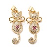 Brass Micro Pave Clear Cubic Zirconia Pendants ZIRC-Z018-21G-1