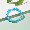 Synthetic Turquoise Chips Beads Stretch Bracelet for Women BJEW-AL00003-12-2