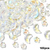 100Pcs 2 Styles Transparent Spray Painted Glass Beads GLAA-YW0005-14C-1