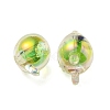 UV Plating Rainbow Iridescent Acrylic Beads OACR-F004-07E-2