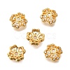 Brass Micro Pave Clear Cubic Zirconia Bead Caps KK-G600-12G-1