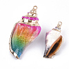 Spray Paint & Electroplate Spiral Shell Pendants X-SSHEL-S262-02C-2