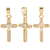 10Pcs Brass Micro Pave Cubic Zirconia Pendants KK-BBC0019-82-7