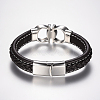 Men's Braided Leather Cord Bracelets BJEW-H559-15D-3