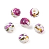 Floral Printed Porcelain Beads PORC-Q199-10mm-09-4