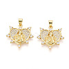 Brass Micro Pave clear Cubic Zirconia Pendants ZIRC-N039-165-NF-1