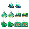 DIY Saint Patrick's Day Wood Dangle Earrings Making Kit DIY-TA0009-17-1