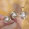 Alloy Rhinestone Pendant Necklace & Stud Earring Sets for Women FS-WGAF6CC-04-1