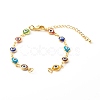 Evil Eye Lampwork Link Chain Bracelet Making AJEW-JB00961-02-1