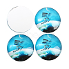 Starry Sky Printed Glass Half Round/Dome Cabochons X-GGLA-N004-25mm-D-3