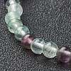 Natural Fluorite Beaded Stretch Bracelets BJEW-A117-A-38-3