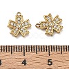 304 Stainless Steel Micro Pave Clear Cubic Zirconia Charms CU-CBAF0F8-03F-G-3