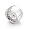 304 Stainless Steel & Glass & Shell Finger Rings FS-WGBA2F3-42-1