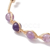 4Pcs 4 Style Natural Mixed Gemstone Round Beaded Cuff Bangles Set BJEW-JB10112-4