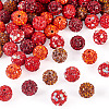 100Pcs 5 Colors Pave Disco Ball Beads RB-TA0001-25-3