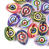 Printed Natural Cowrie Shell Beads X-SSHEL-T007-15-1