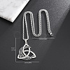 Viking Triskelion Knot Moon 201 Stainless Steel Pendant Necklaces for Men FS-WG9ED82-01-2