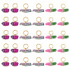 30Pcs 3 Colors Electroplated Natural Quartz Crystal Pendants PALLOY-TAC0227-2