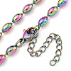 PVD Vacuum Plating 304 Stainless Steel Oval Link Chain Necklaces NJEW-P315-04MC-2