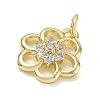 Brass with Rhinestone Charms KK-CBAD872-01G-03-2