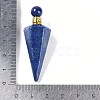 Dyed Natural Lapis Lazuli Faceted Cone Openable Perfume Bottle Big Pendants G-L524-18G-09-4