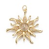 Brass Micro Pave Clear Cubic Zirconia Pendants ZIRC-P086-31G-1