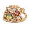 Brass Micro Pave Clear Cubic Zirconia Pendants ZIRC-U003-01G-02-2