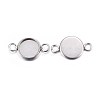 Non-Tarnish 304 Stainless Steel Cabochon Connector Settings X-STAS-F191-15P-A-2