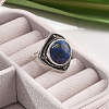 Natural Lapis Lazuli Adjustable Rings G-P560-03AS-14-3
