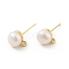 Natural Pearl Stud Earrings Findings KK-B059-33G-1