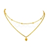 Double Layers Alloy Heart Pendant Necklaces NJEW-JN04925-1