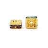 Brass Rhinestone Spacer Beads RB-A013-8x8-G-2