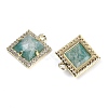 Natural Amazonite Faceted Square Charms G-I375-06G-04-2