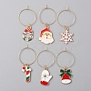 Christmas Zinc Alloy Enamel Wine Glass Charms AJEW-WH0342-70-1